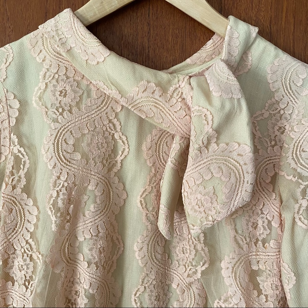 Vintage Ofelia’s pale pink lace cotton lined dress - Picture 2 of 15